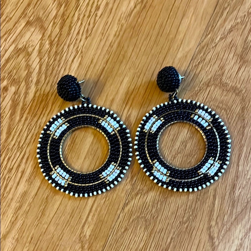 Beaded Round Earrings